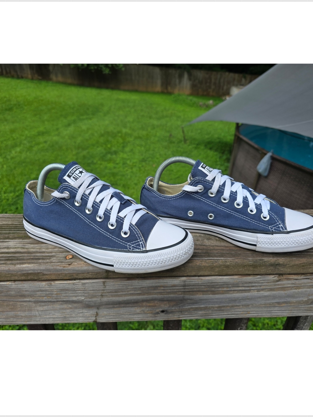 Converse All Star Low Top Navy Blue Canvas Sneakers Mens Size 6/ Wonens Size 8